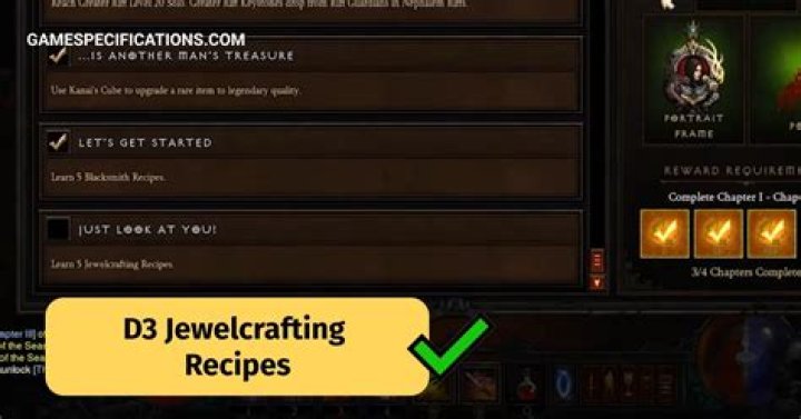 Diablo 3 where to get jewelcrafting recipes