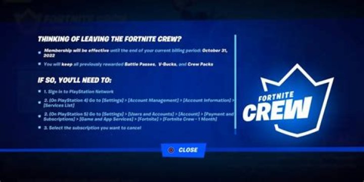 How do i cancel fortnite crew