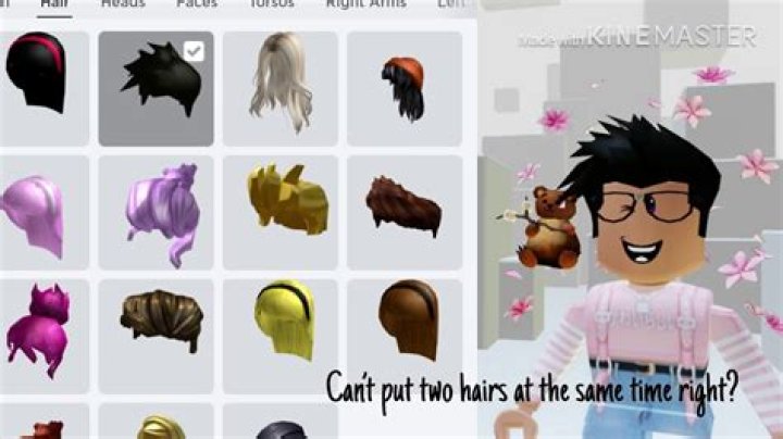 How do you put on two hairs in roblox
