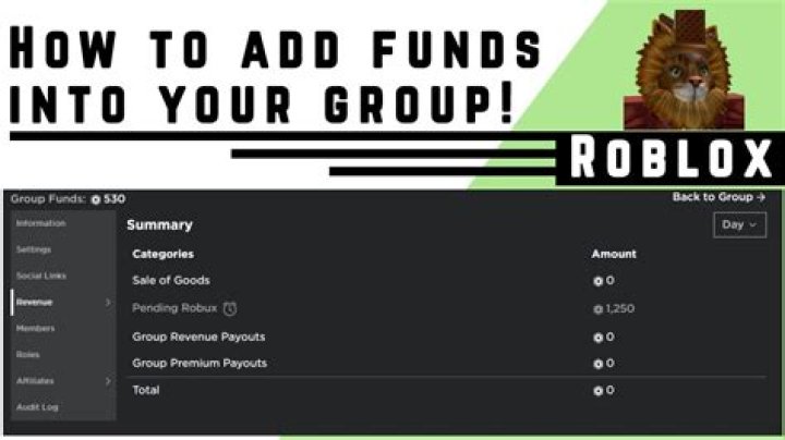 How to add funds to roblox group