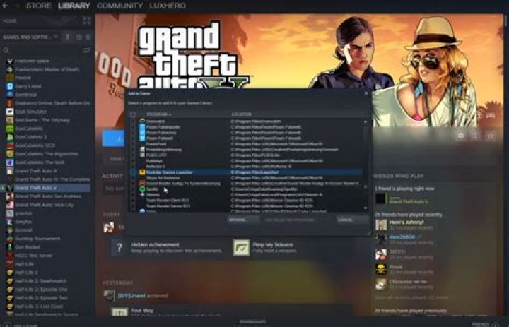 How to add gta v to steam