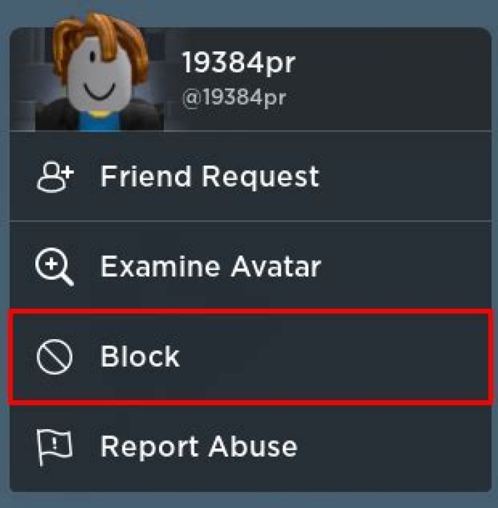 How to block someone on roblox