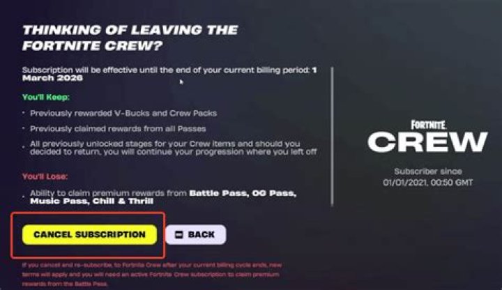 How to cancel fortnite crew on switch