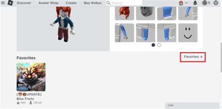 How to check favorited items on roblox