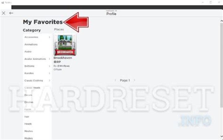 How to check favorites on roblox