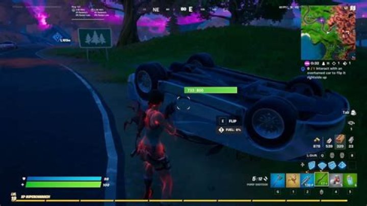 How to flip over a car in fortnite