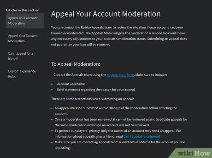 How to get unbanned on roblox