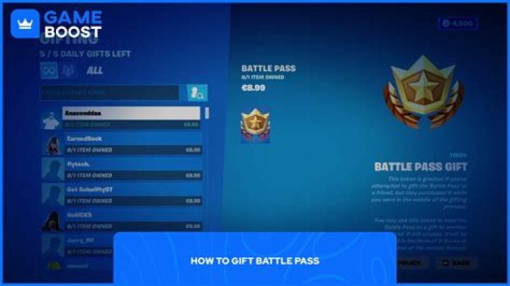 How to gift battle pass fortnite