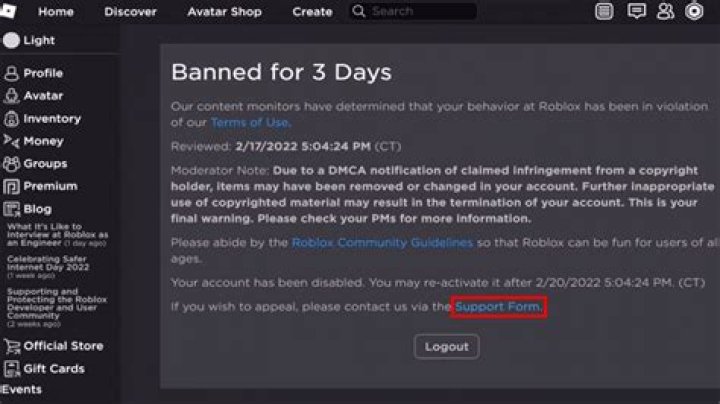 How to know if your roblox account is banned