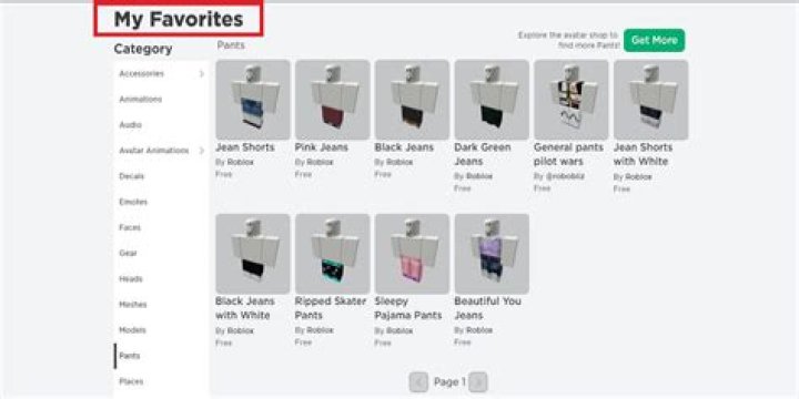 How to look at favorited items on roblox