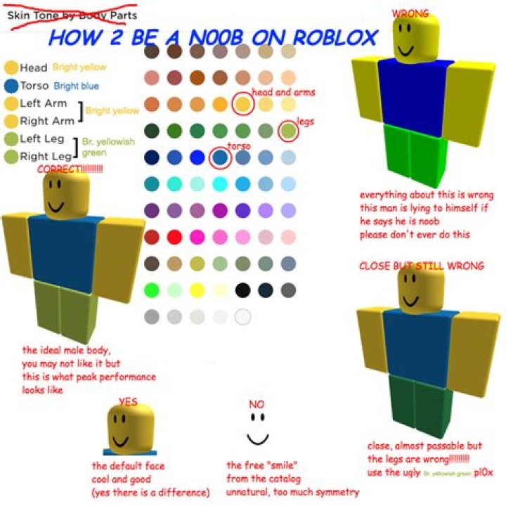 How to look like a noob in roblox