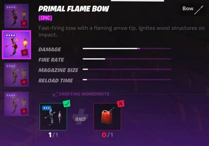 How to make a flame bow in fortnite
