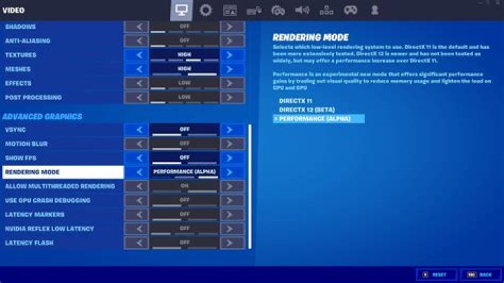 How to put performance mode on fortnite