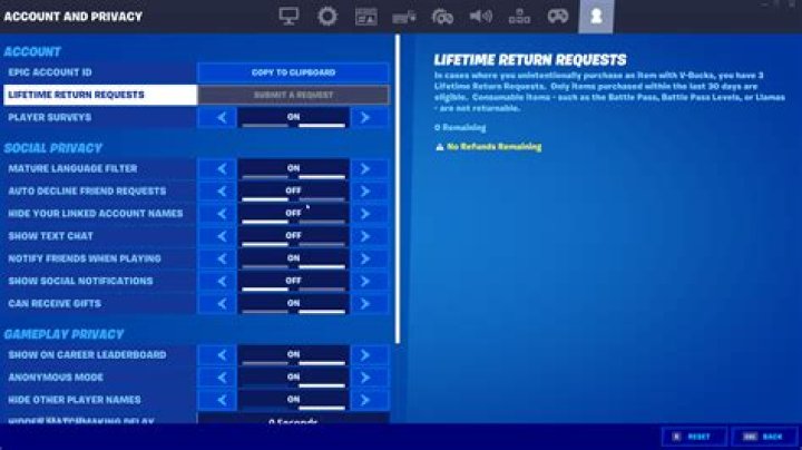 How to return something on fortnite