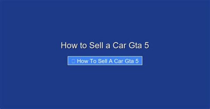 How to sell a car gta 5