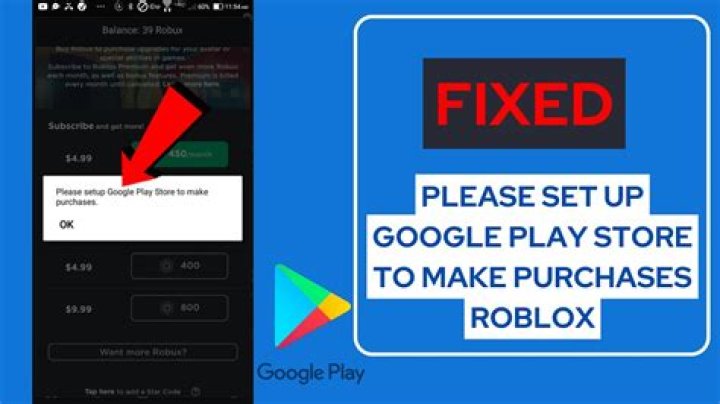 How to set up google play store to make purchases on roblox
