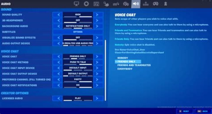 How to turn off console only voice chat fortnite
