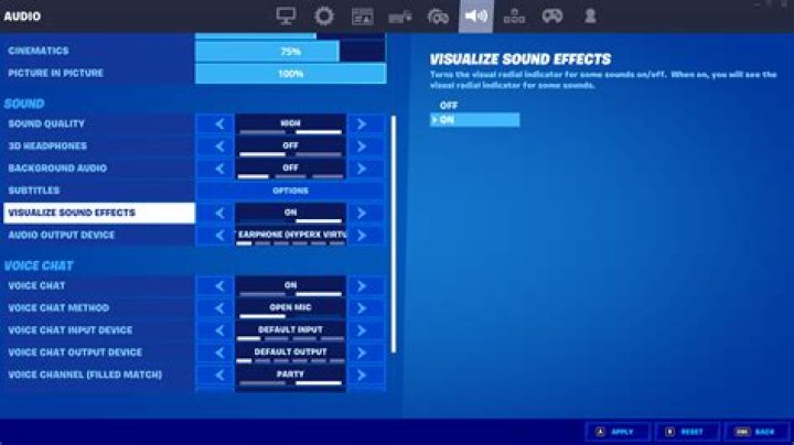 How to turn on visual effects on fortnite