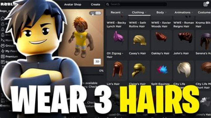 How to wear to hairs in roblox
