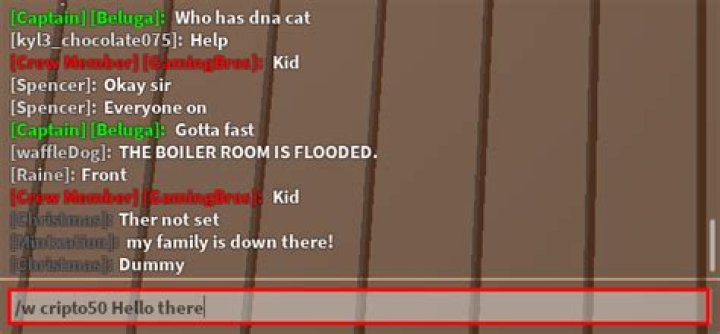 How to whisper on roblox