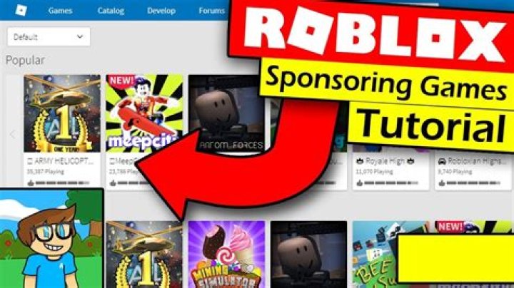 Roblox how to sponsor games