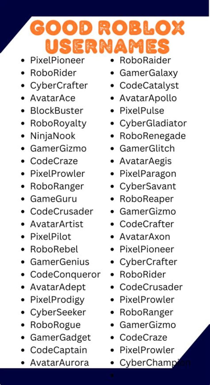 What are some good roblox usernames
