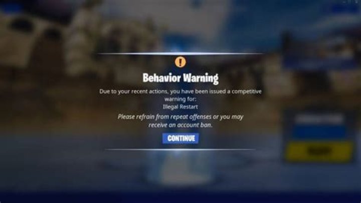 What is an illegal restart in fortnite