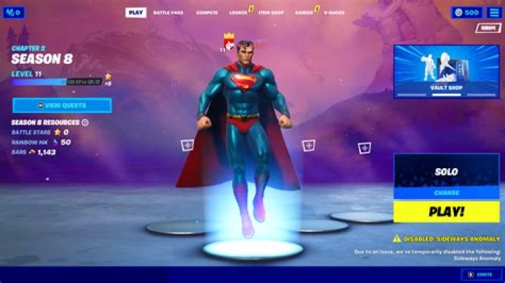 What is the sideways anomaly in fortnite