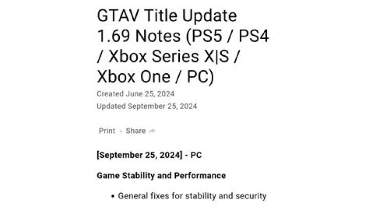 What was the gta 5 update today