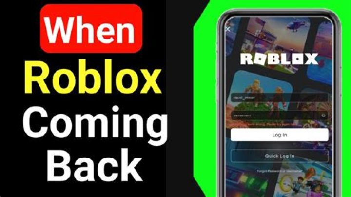 When is roblox coming back 2021