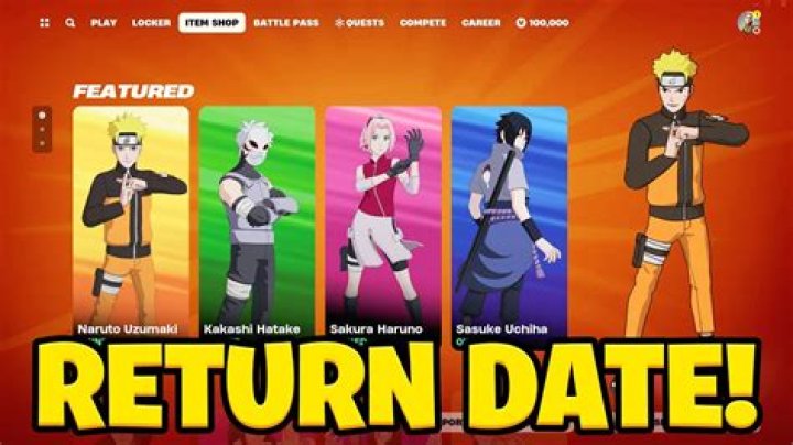 When is the naruto skin leaving fortnite