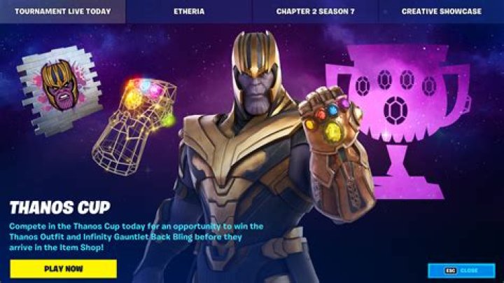 When is the thanos cup in fortnite