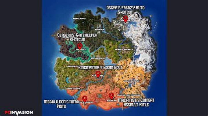 Where are the mythics in fortnite
