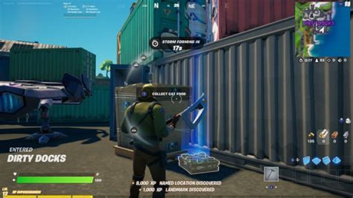 Where is the cat food in fortnite dirty docks