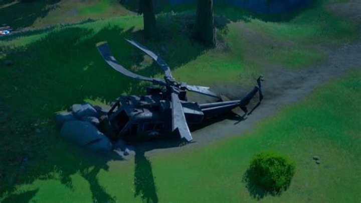 Where is the downed black helicopter fortnite