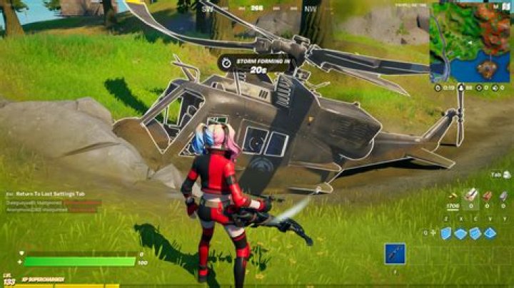 Where is the downed black helicopter on fortnite