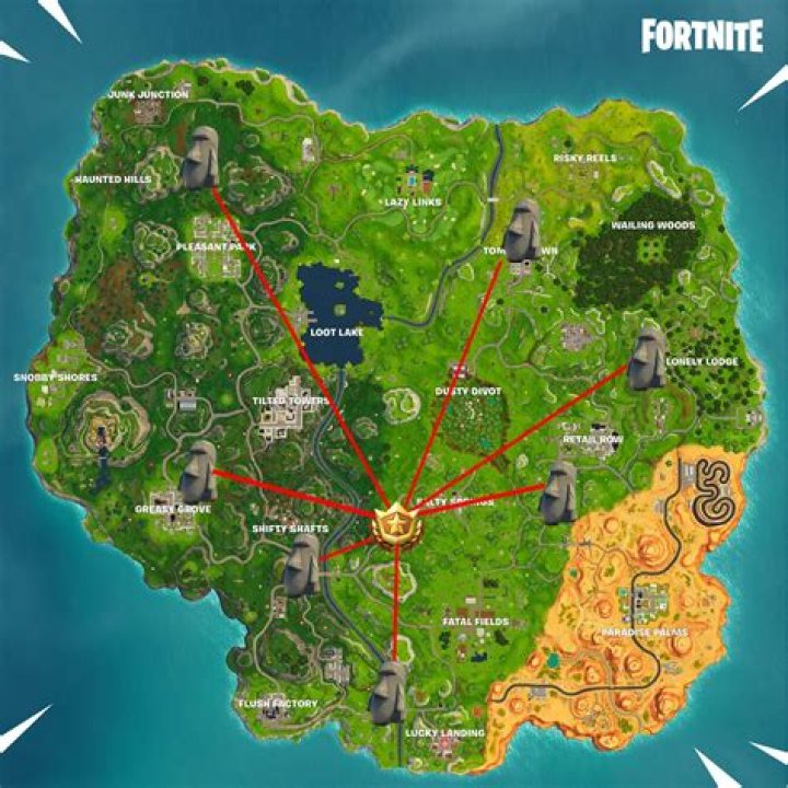 Where the stone heads are looking fortnite
