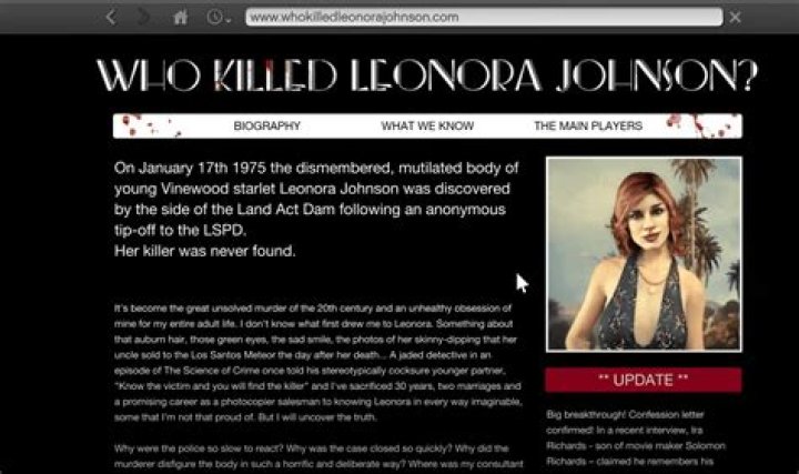 Who killed leonora johnson gta